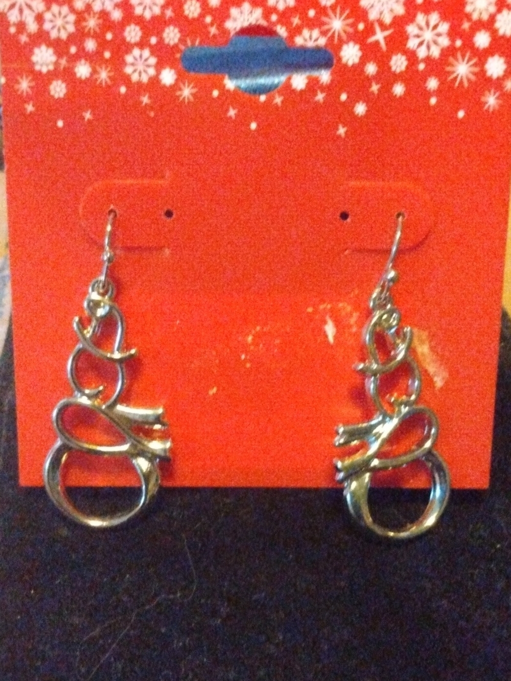 Silver-Tone Snowman  Drop Earrings